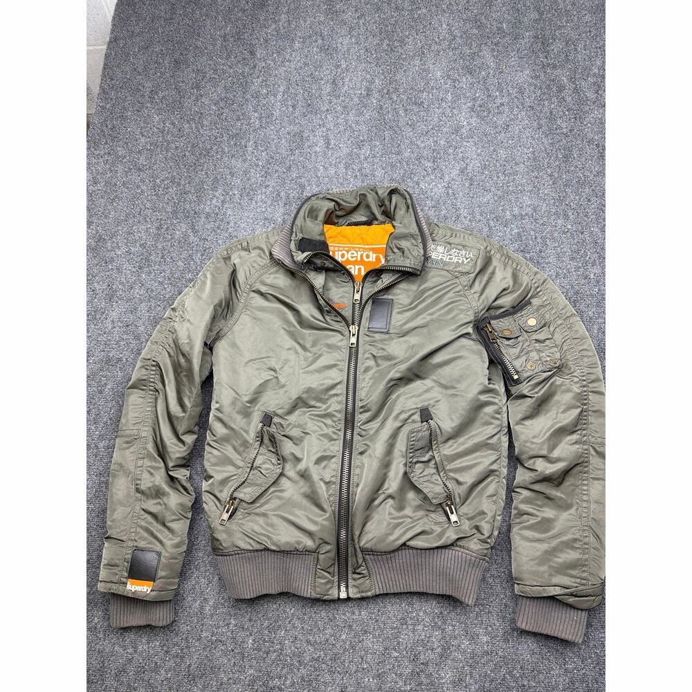 Super Dry Japan Green Bomber Jacket Size Medium